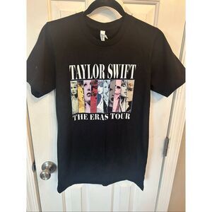 Taylor Swift The Eras Tour  T Shirt Concert Black Reprint size S